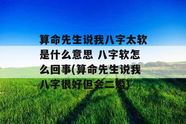 算命先生说我八字太软是什么意思 八字软怎么回事(算命先生说我八字很好但会二婚)