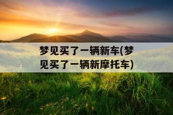 梦见买了一辆新车(梦见买了一辆新摩托车) 梦见买了一辆新车(梦见买了一辆新摩托车)