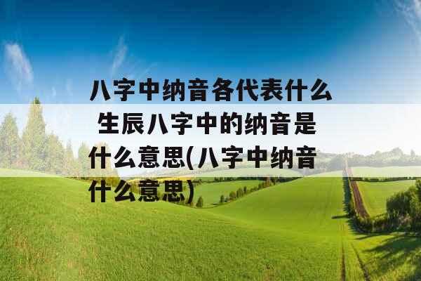 八字中纳音各代表什么 生辰八字中的纳音是什么意思(八字中纳音什么意思)