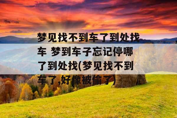 梦见找不到车了到处找车 梦到车子忘记停哪了到处找(梦见找不到车了,好像被偷了)