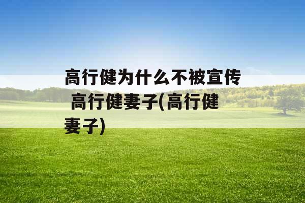 高行健为什么不被宣传 高行健妻子(高行健妻子) 高行健为什么不被宣传 高行健妻子(高行健妻子)