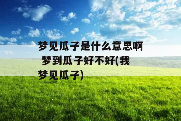 梦见瓜子是什么意思啊 梦到瓜子好不好(我梦见瓜子) 梦见瓜子是什么意思啊 梦到瓜子好不好(我梦见瓜子)