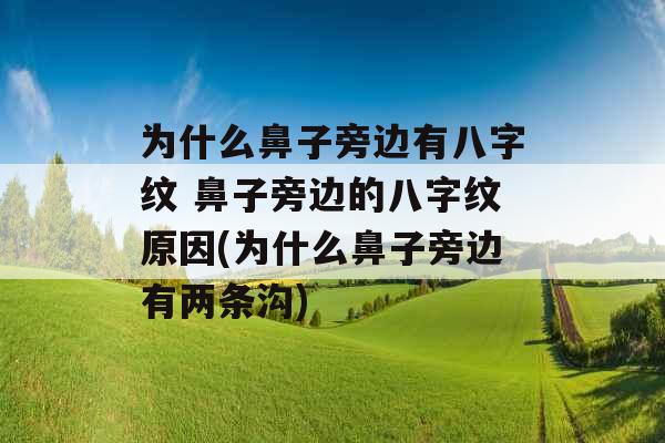 为什么鼻子旁边有八字纹 鼻子旁边的八字纹原因(为什么鼻子旁边有两条沟)