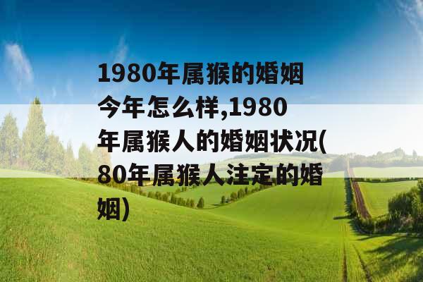 1980年属猴的婚姻今年怎么样,1980年属猴人的婚姻状况(80年属猴人注定的婚姻)