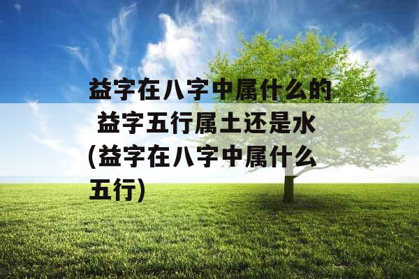 益字在八字中属什么的 益字五行属土还是水(益字在八字中属什么五行)