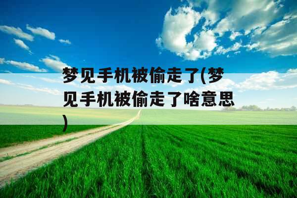 梦见手机被偷走了(梦见手机被偷走了啥意思)