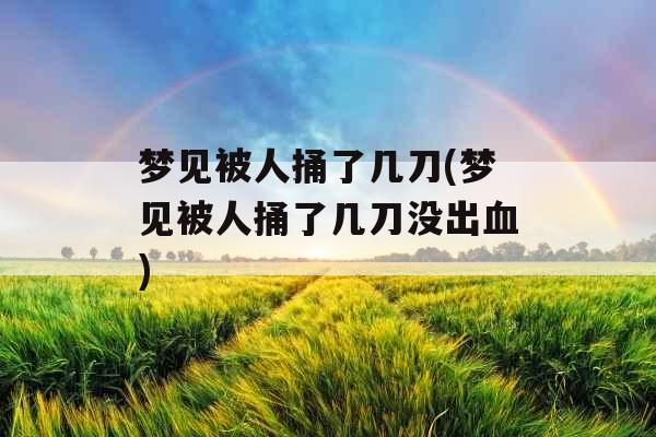 梦见被人捅了几刀(梦见被人捅了几刀没出血)