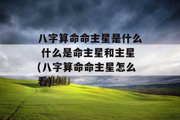 八字算命命主星是什么 什么是命主星和主星(八字算命命主星怎么看)