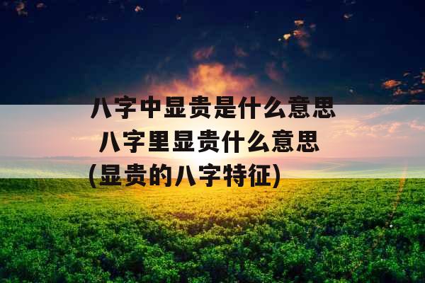 八字中显贵是什么意思 八字里显贵什么意思(显贵的八字特征)