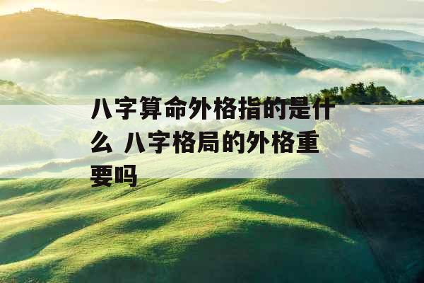八字算命外格指的是什么 八字格局的外格重要吗 八字算命外格指的是什么 八字格局的外格重要吗