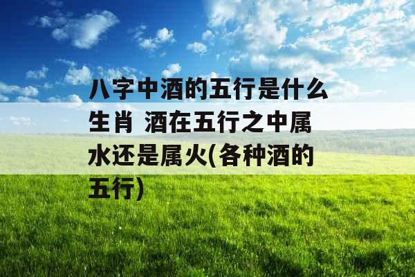 八字中酒的五行是什么生肖 酒在五行之中属水还是属火(各种酒的五行)