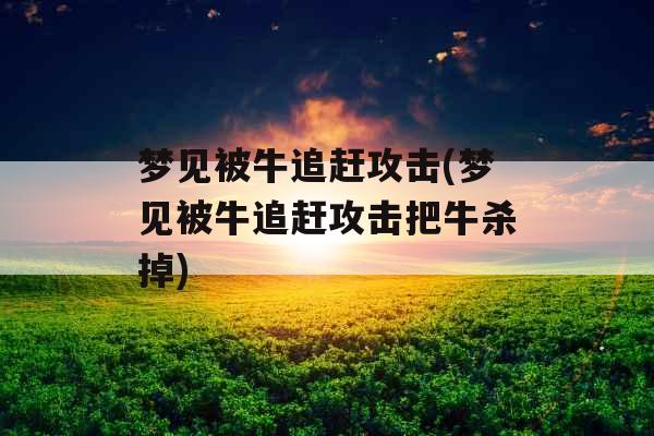 梦见被牛追赶攻击(梦见被牛追赶攻击把牛杀掉)