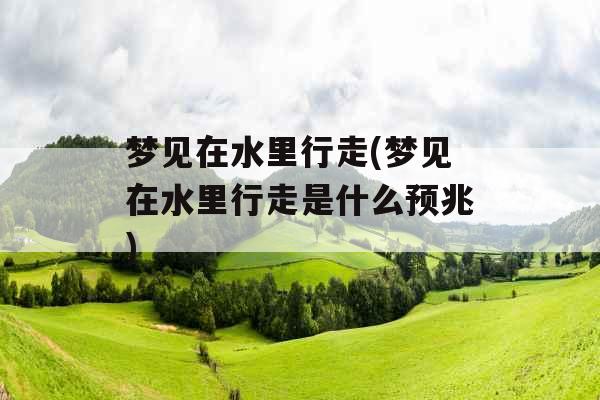 梦见在水里行走(梦见在水里行走是什么预兆)