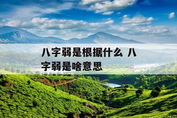 八字弱是根据什么 八字弱是啥意思