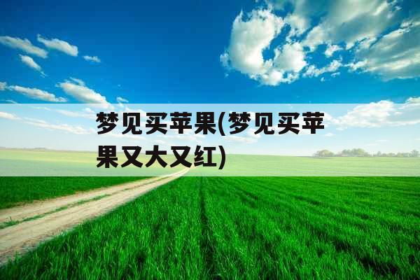 梦见买苹果(梦见买苹果又大又红)