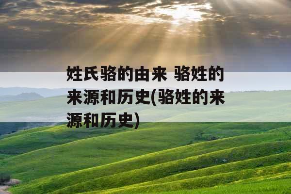 姓氏骆的由来 骆姓的来源和历史(骆姓的来源和历史) 姓氏骆的由来 骆姓的来源和历史(骆姓的来源和历史)