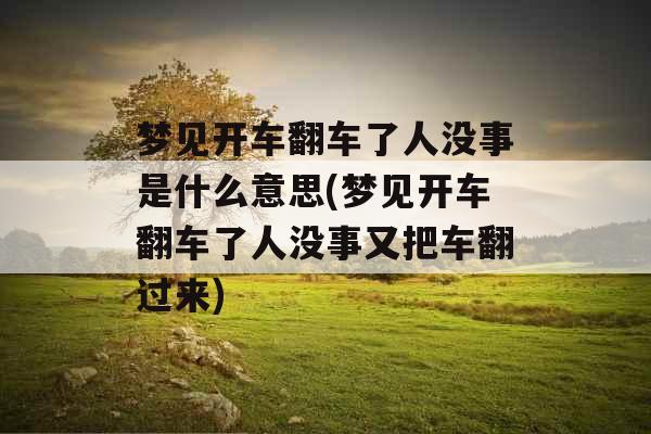 梦见开车翻车了人没事是什么意思(梦见开车翻车了人没事又把车翻过来)