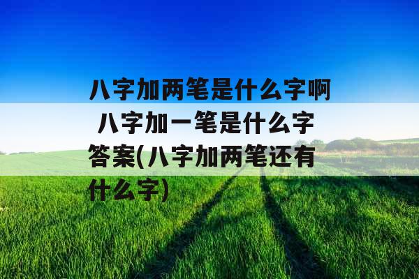 八字加两笔是什么字啊 八字加一笔是什么字答案(八字加两笔还有什么字)