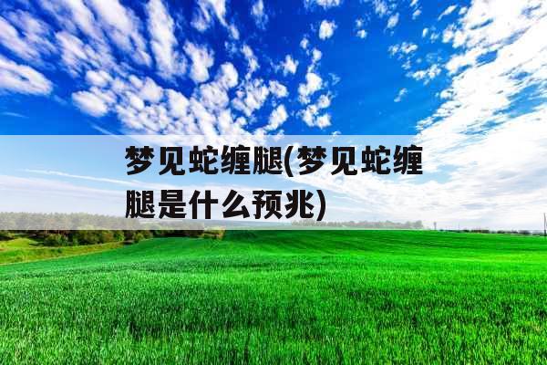 梦见蛇缠腿(梦见蛇缠腿是什么预兆)