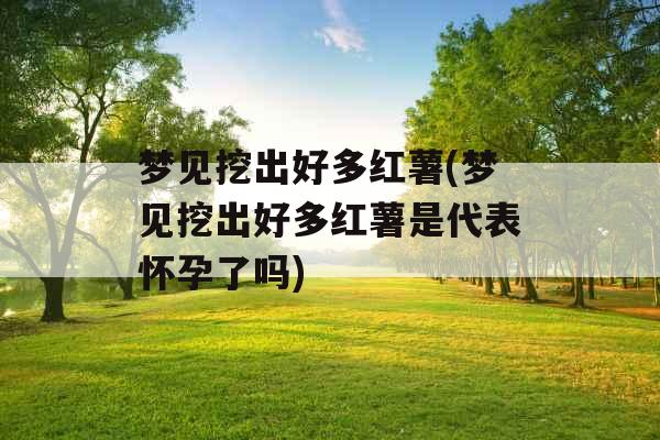 梦见挖出好多红薯(梦见挖出好多红薯是代表怀孕了吗)