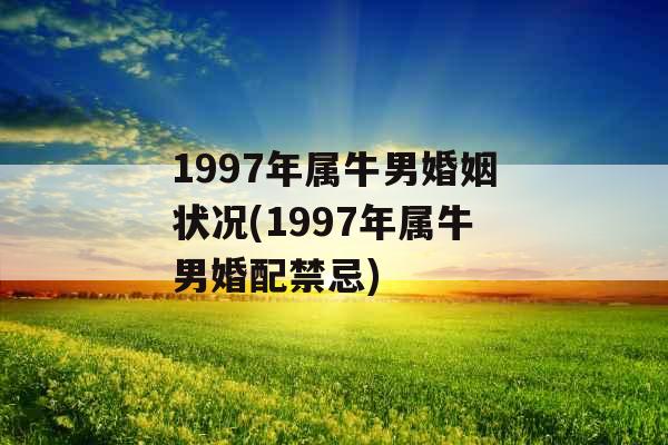 1997年属牛男婚姻状况(1997年属牛男婚配禁忌)