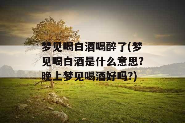 梦见喝白酒喝醉了(梦见喝白酒是什么意思?晚上梦见喝酒好吗?) 梦见喝白酒喝醉了(梦见喝白酒是什么意思?晚上梦见喝酒好吗?)