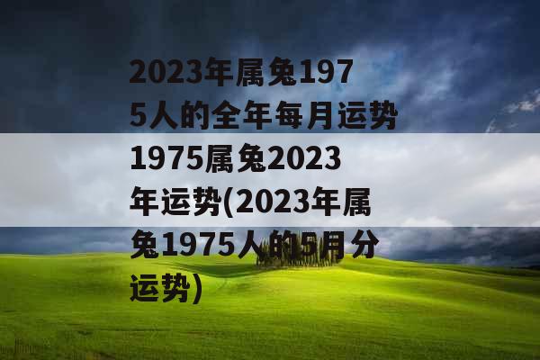 2023年属兔1975人的全年每月运势 1975属兔2023年运势(2023年属兔1975人的5月分运势)