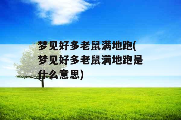 梦见好多老鼠满地跑(梦见好多老鼠满地跑是什么意思)