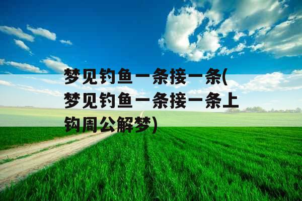 梦见钓鱼一条接一条(梦见钓鱼一条接一条上钩周公解梦)