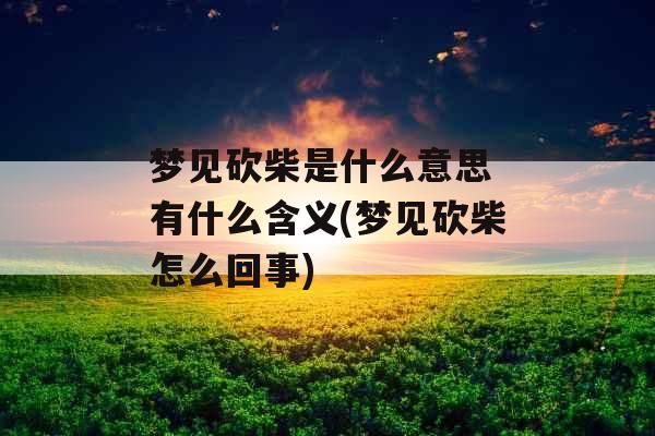 梦见砍柴是什么意思 有什么含义(梦见砍柴怎么回事) 梦见砍柴是什么意思 有什么含义(梦见砍柴怎么回事)