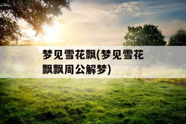 梦见雪花飘(梦见雪花飘飘周公解梦)