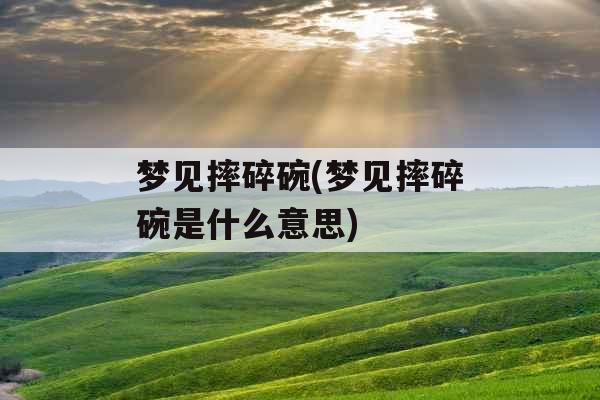 梦见摔碎碗(梦见摔碎碗是什么意思)