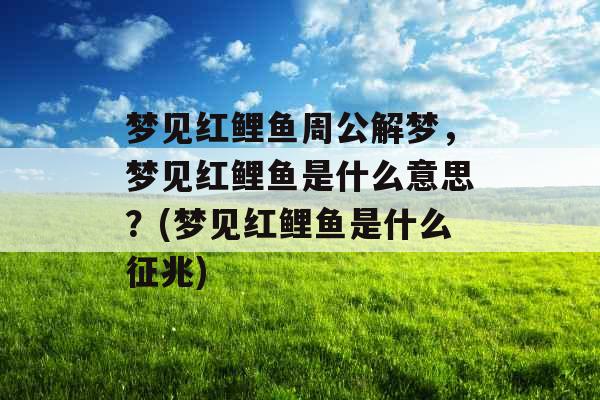 梦见红鲤鱼周公解梦，梦见红鲤鱼是什么意思？(梦见红鲤鱼是什么征兆)