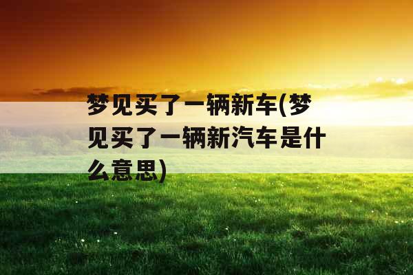 梦见买了一辆新车(梦见买了一辆新汽车是什么意思)