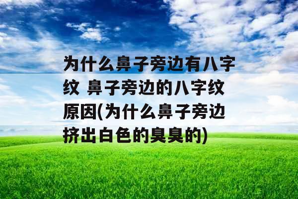 为什么鼻子旁边有八字纹 鼻子旁边的八字纹原因(为什么鼻子旁边挤出白色的臭臭的)