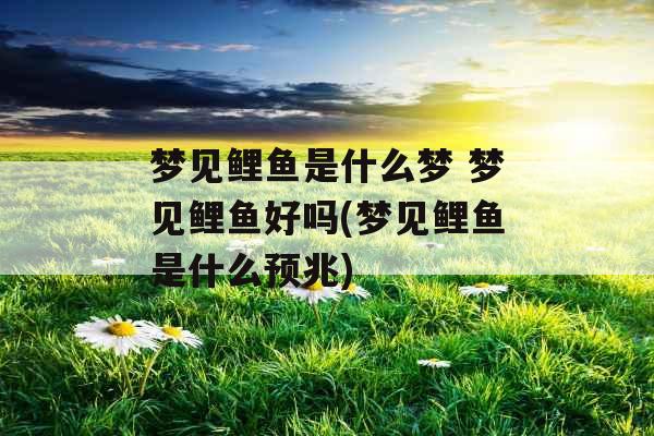 梦见鲤鱼是什么梦 梦见鲤鱼好吗(梦见鲤鱼是什么预兆) 梦见鲤鱼是什么梦 梦见鲤鱼好吗(梦见鲤鱼是什么预兆)