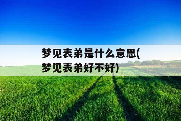梦见表弟是什么意思(梦见表弟好不好) 梦见表弟是什么意思(梦见表弟好不好)