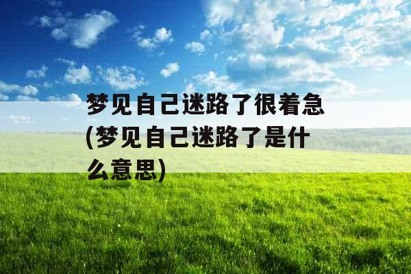 梦见自己迷路了很着急(梦见自己迷路了是什么意思)