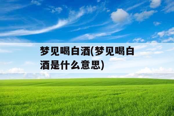 梦见喝白酒(梦见喝白酒是什么意思) 梦见喝白酒(梦见喝白酒是什么意思)