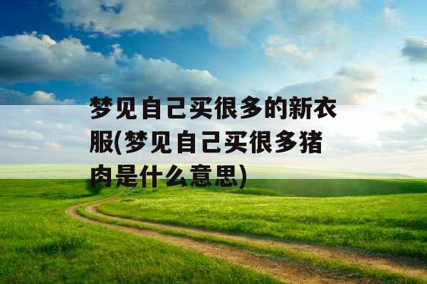 梦见自己买很多的新衣服(梦见自己买很多猪肉是什么意思)