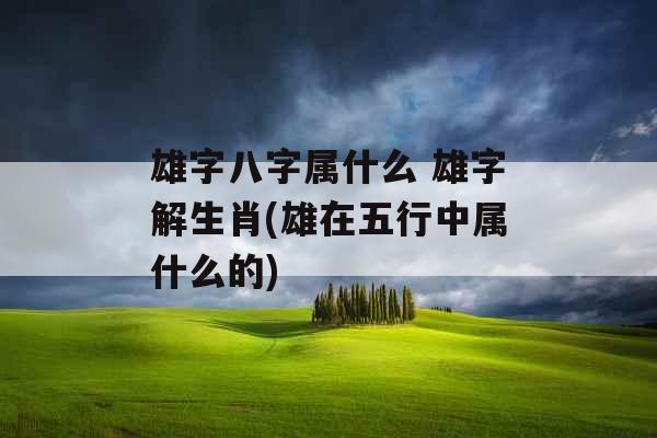 雄字八字属什么 雄字解生肖(雄在五行中属什么的)