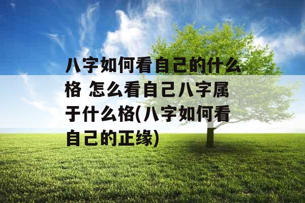 八字如何看自己的什么格 怎么看自己八字属于什么格(八字如何看自己的正缘)