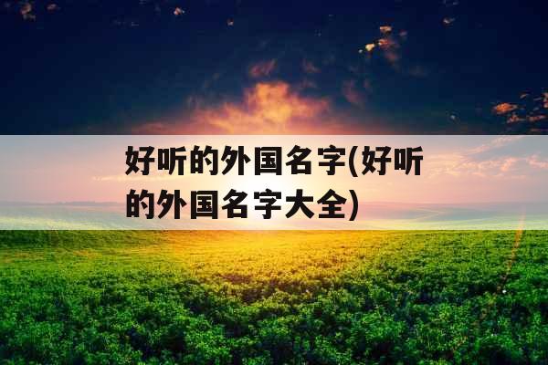 好听的外国名字(好听的外国名字大全) 好听的外国名字(好听的外国名字大全)