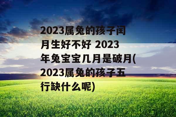 2023属兔的孩子闰月生好不好 2023年兔宝宝几月是破月(2023属兔的孩子五行缺什么呢)