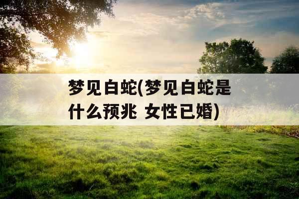 梦见白蛇(梦见白蛇是什么预兆 女性已婚)