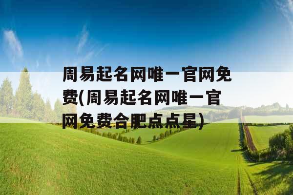 周易起名网唯一官网免费(周易起名网唯一官网免费合肥点点星)