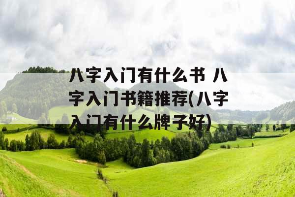 八字入门有什么书 八字入门书籍推荐(八字入门有什么牌子好)