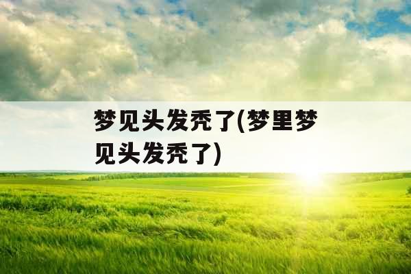 梦见头发秃了(梦里梦见头发秃了)