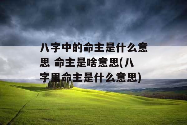八字中的命主是什么意思 命主是啥意思(八字里命主是什么意思) 八字中的命主是什么意思 命主是啥意思(八字里命主是什么意思)