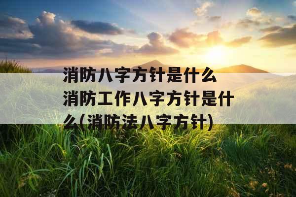 消防八字方针是什么 消防工作八字方针是什么(消防法八字方针)